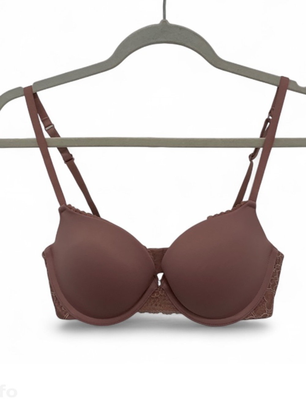 Auden Radiant Padded Lace-Back Bra — Dusty Rose